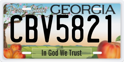 GA license plate CBV5821
