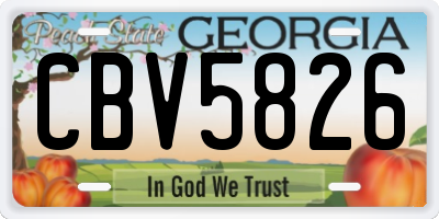 GA license plate CBV5826