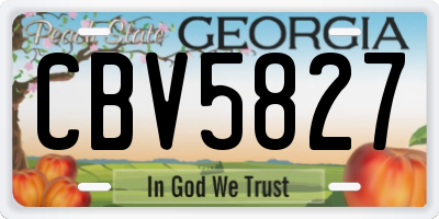 GA license plate CBV5827