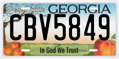 GA license plate CBV5849