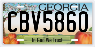 GA license plate CBV5860