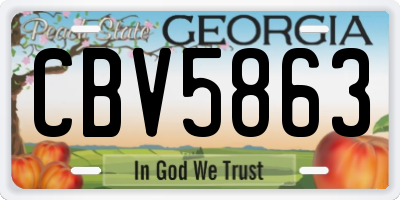 GA license plate CBV5863