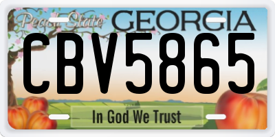 GA license plate CBV5865