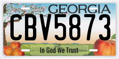 GA license plate CBV5873
