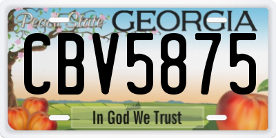 GA license plate CBV5875