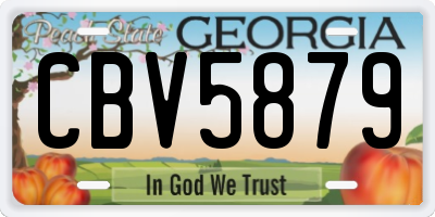 GA license plate CBV5879