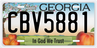 GA license plate CBV5881