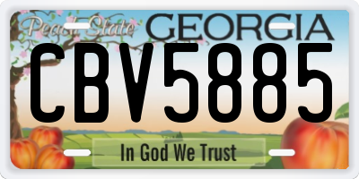GA license plate CBV5885