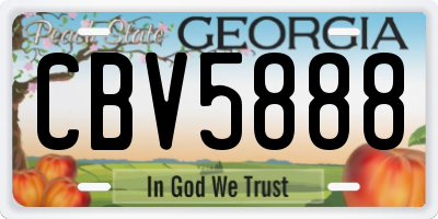 GA license plate CBV5888