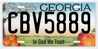 GA license plate CBV5889