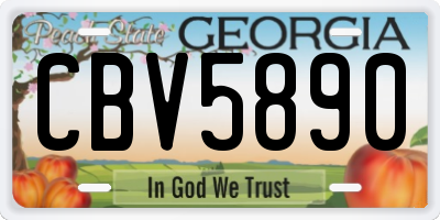 GA license plate CBV5890