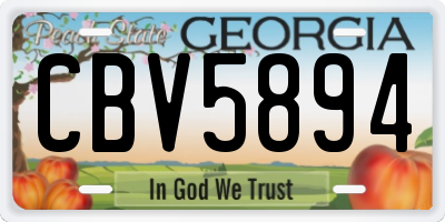 GA license plate CBV5894
