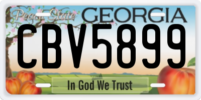 GA license plate CBV5899