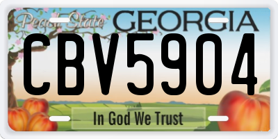 GA license plate CBV5904
