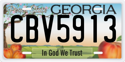 GA license plate CBV5913