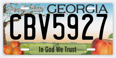 GA license plate CBV5927