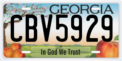GA license plate CBV5929