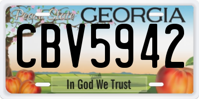 GA license plate CBV5942