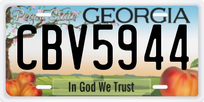GA license plate CBV5944