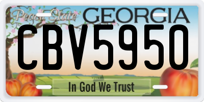 GA license plate CBV5950