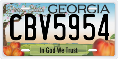 GA license plate CBV5954