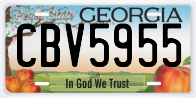 GA license plate CBV5955