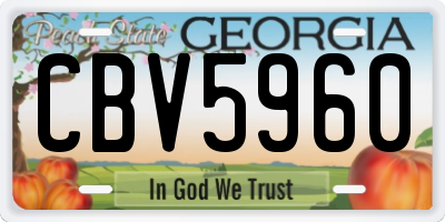 GA license plate CBV5960