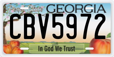 GA license plate CBV5972