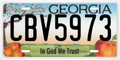 GA license plate CBV5973