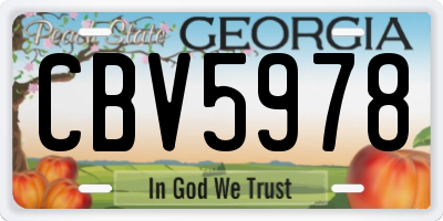 GA license plate CBV5978