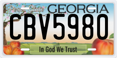 GA license plate CBV5980