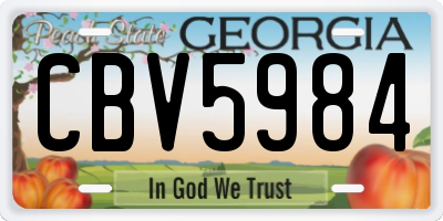 GA license plate CBV5984
