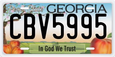 GA license plate CBV5995