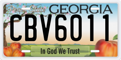 GA license plate CBV6011