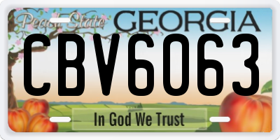 GA license plate CBV6063