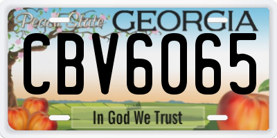 GA license plate CBV6065