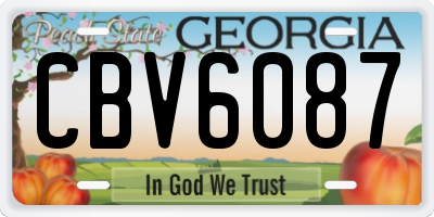 GA license plate CBV6087