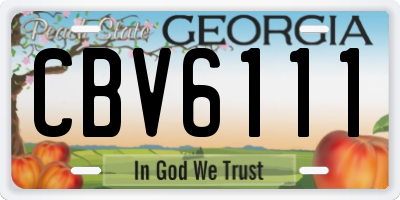 GA license plate CBV6111