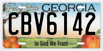GA license plate CBV6142
