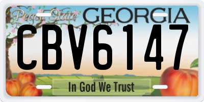 GA license plate CBV6147