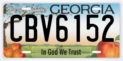 GA license plate CBV6152
