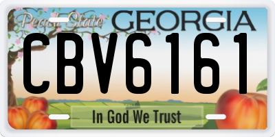 GA license plate CBV6161