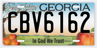 GA license plate CBV6162