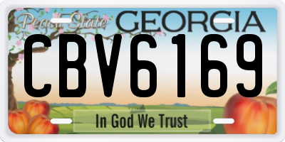 GA license plate CBV6169