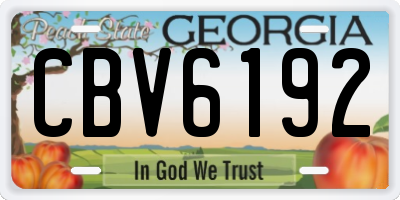 GA license plate CBV6192