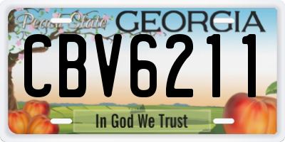 GA license plate CBV6211