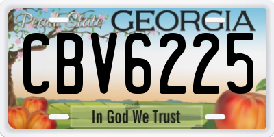 GA license plate CBV6225
