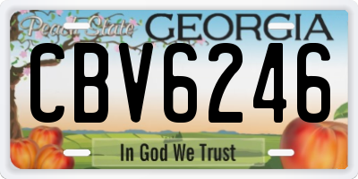 GA license plate CBV6246