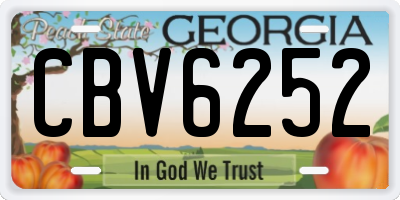 GA license plate CBV6252