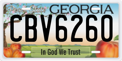 GA license plate CBV6260